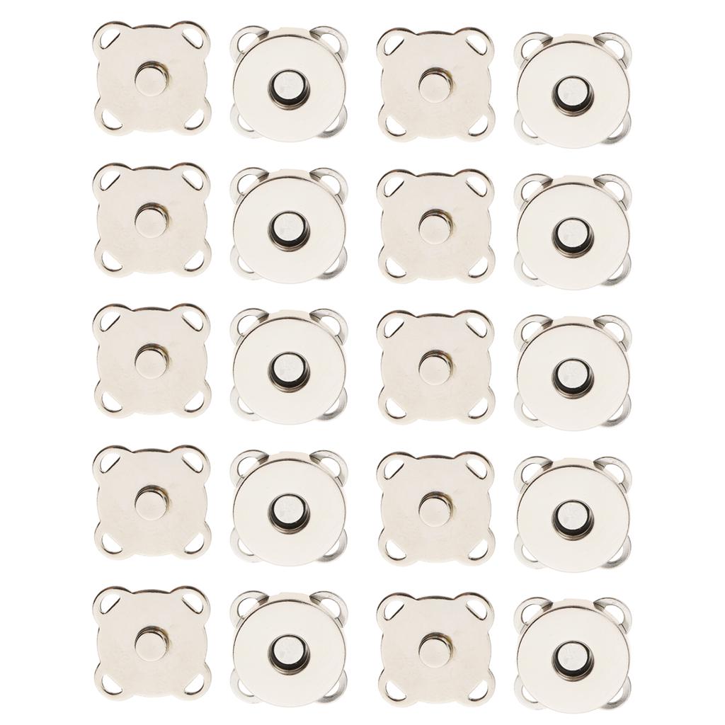Магнитные застёжки для сумок диаметром 18 мм, 10 штук в наборе