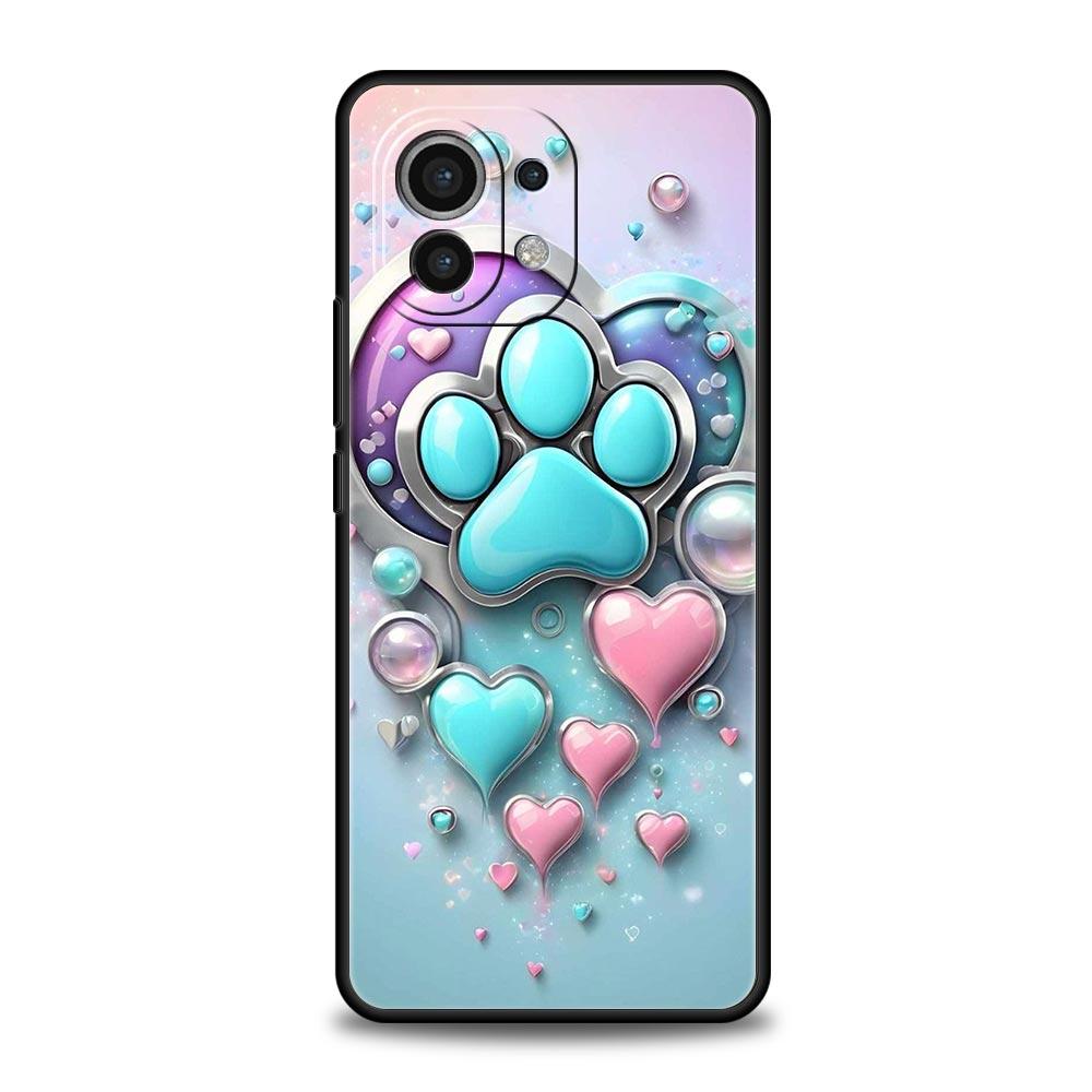 Чехол для телефона Og Paw Print Aesthetics для Xiaomi Mi 17 15 14 13 12 11 Ultra 15T 14T 13T 12T 11T Pro Lite 5G Мягкий корпус из ТПУ