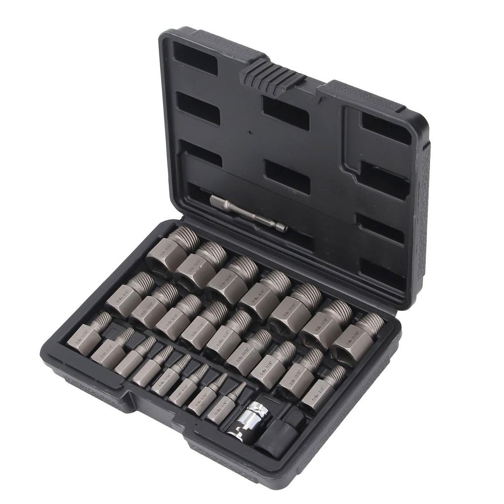 Набор из 26 предметов Экстрактор болтов Набор 3/8 дюйма Вороток Шестигранный Экстрактор сорванных болтов Набор головок