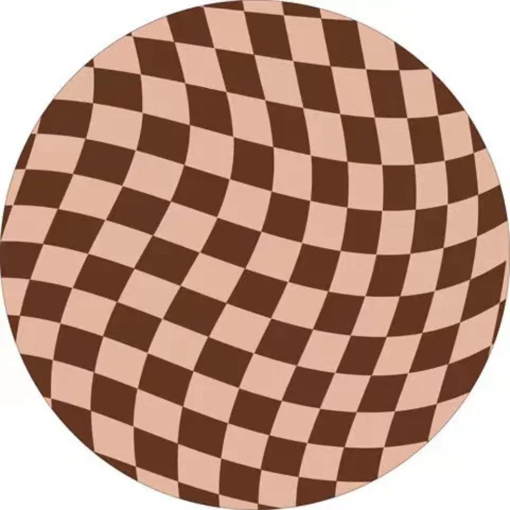 Круглый ковер в клетку, комод, утолщенный ковер, домашняя гостиная, спальня, прикроватный, ковры большой площади, пушистый, мягкий, нескользящий коврик