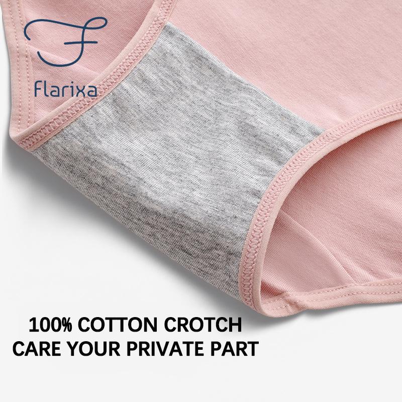 Flarixa High Waist Tummy Control Panties for Women Seamless Soft Lingerie Girls Briefs Solid Color Underpants Plus Size M-XXXXL