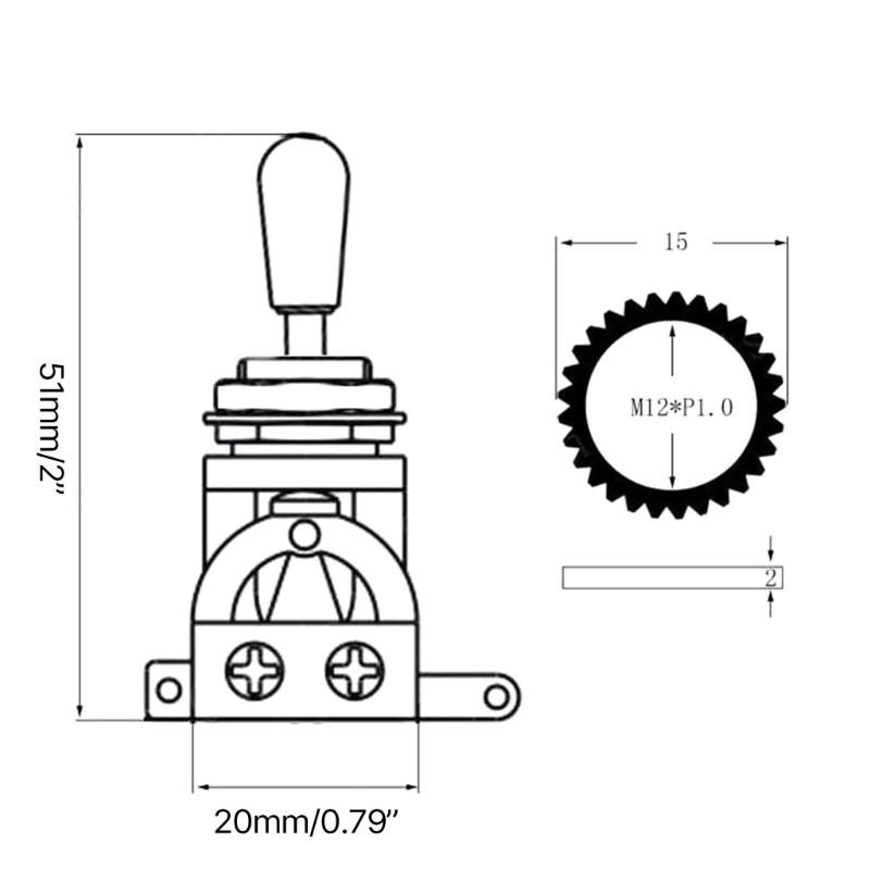 Guitar 3 Way Toggle Switch Pickup Selector Switch Replacement Electric Guitar Pickup Switch Durable Guitar Parts