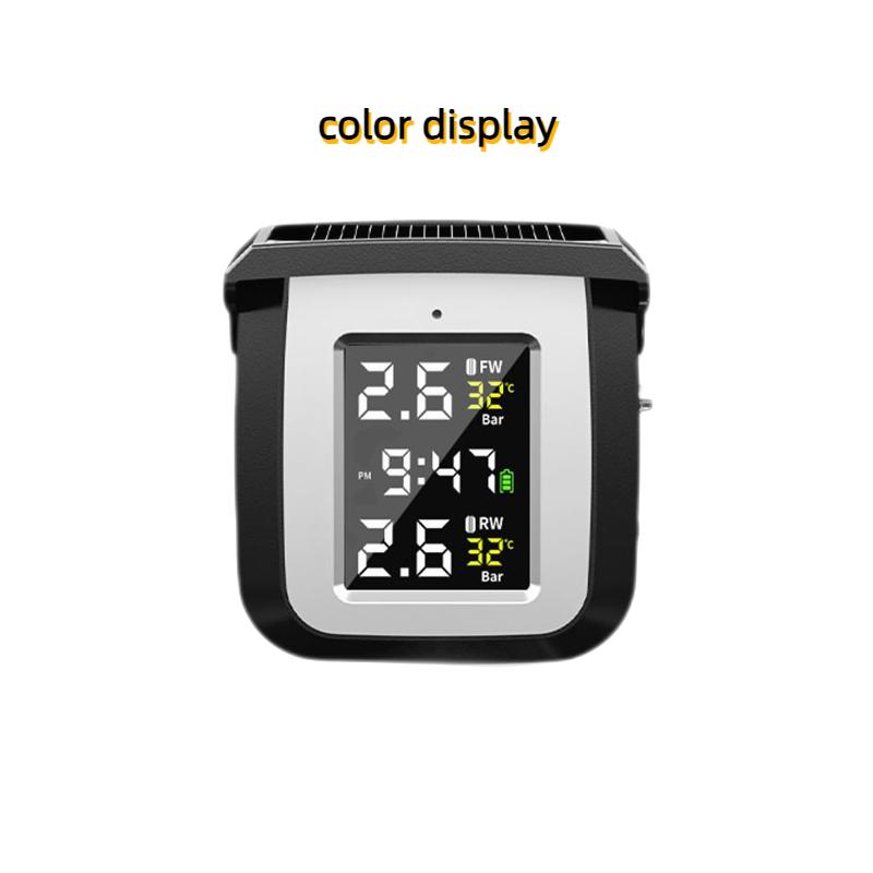 Wireless Solar Tire Pressure Monitoring System for Motorcycle – Waterproof TPMS Detector