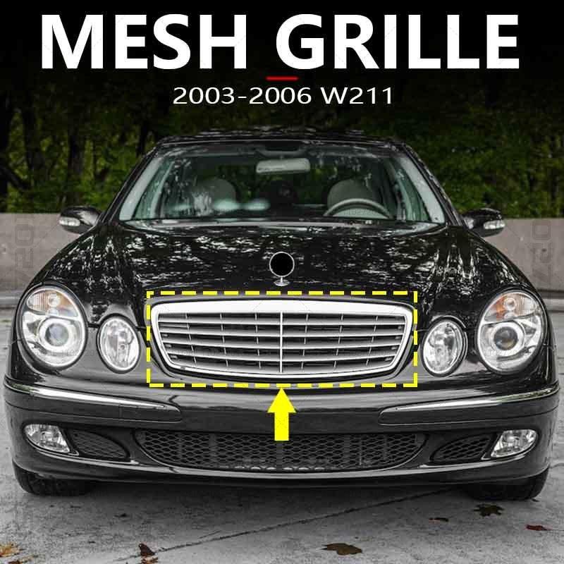 Для 2003-2006 W211 Mercedes Benz E320 E350 E500 E55 AMG Передняя верхняя решетка радиатора Спортивная решетка Сетчатая основа Радиатор 2118800583