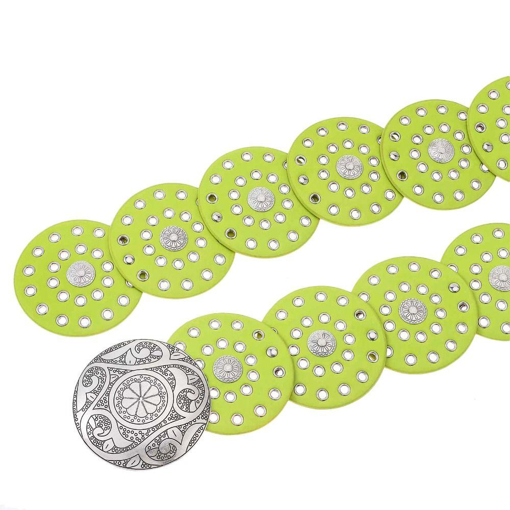 Преувеличенный ковбойский дисковый ремень в западном стиле, красочный широкий дисковый ремень с прорезями для женщин