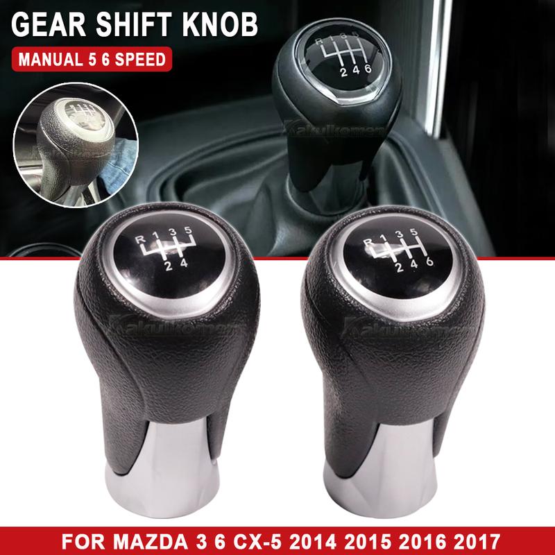 Plastic Head 5/6-Speed Gear Shift Knob Shifter Lever Manual Transmission For Mazda 3 6 CX-5 2014 2015 2016 2017 Car Accessories