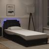 VidaXL Bed Frames with LED Lights, Upholstered Bed, Single Bed, Indoor Bedroom Adult Bed, Modern, Black 3214082