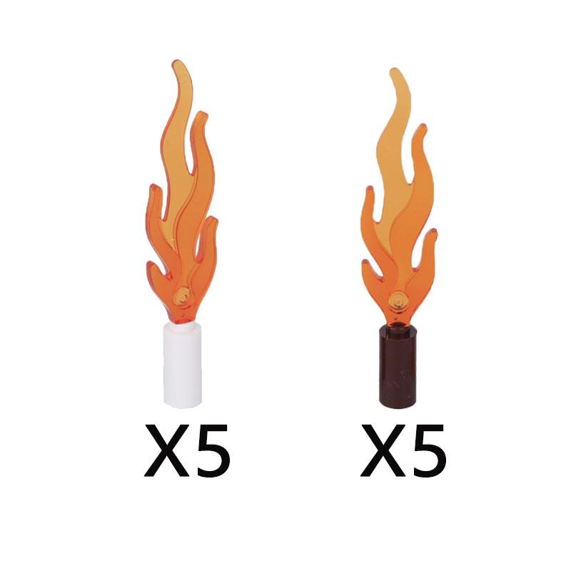 MOC Строительные блоки Костер Пламя Средневековая Бутылка вина Набор аксессуаров Модель подсвечника Мини-кирпич Совместимая игрушка Подарок Сделай сам X019