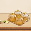 4 Grids Dried Fruit Plate Appetizer Serving Tray Dustproof Divided Dishes for Party Living