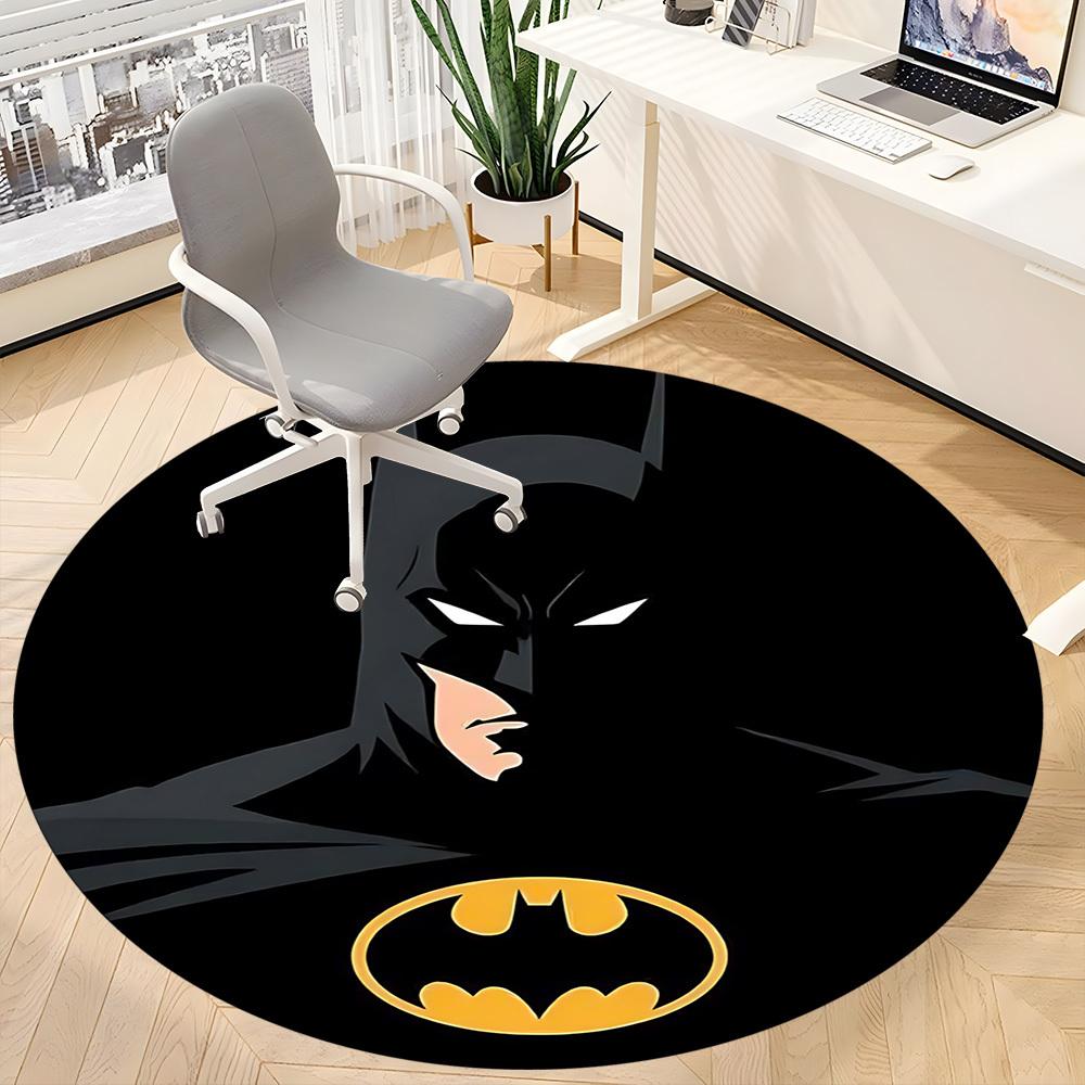 1pc Batman Logo Office Round Area Rug, Under Office Chairs Bedroom Living Room Home Decor, Room Deco, Available in Various Sizes095