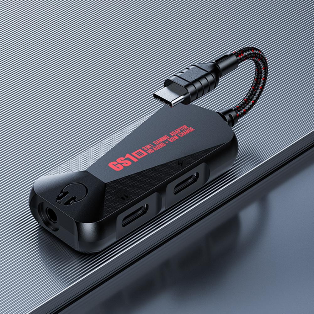 3-in-1 Gaming Sound Card Type-C To 3.5mm Gaming Phone Audio Board 60W Nylon Portable 24Bit 96Hz Hi-Res Accessories