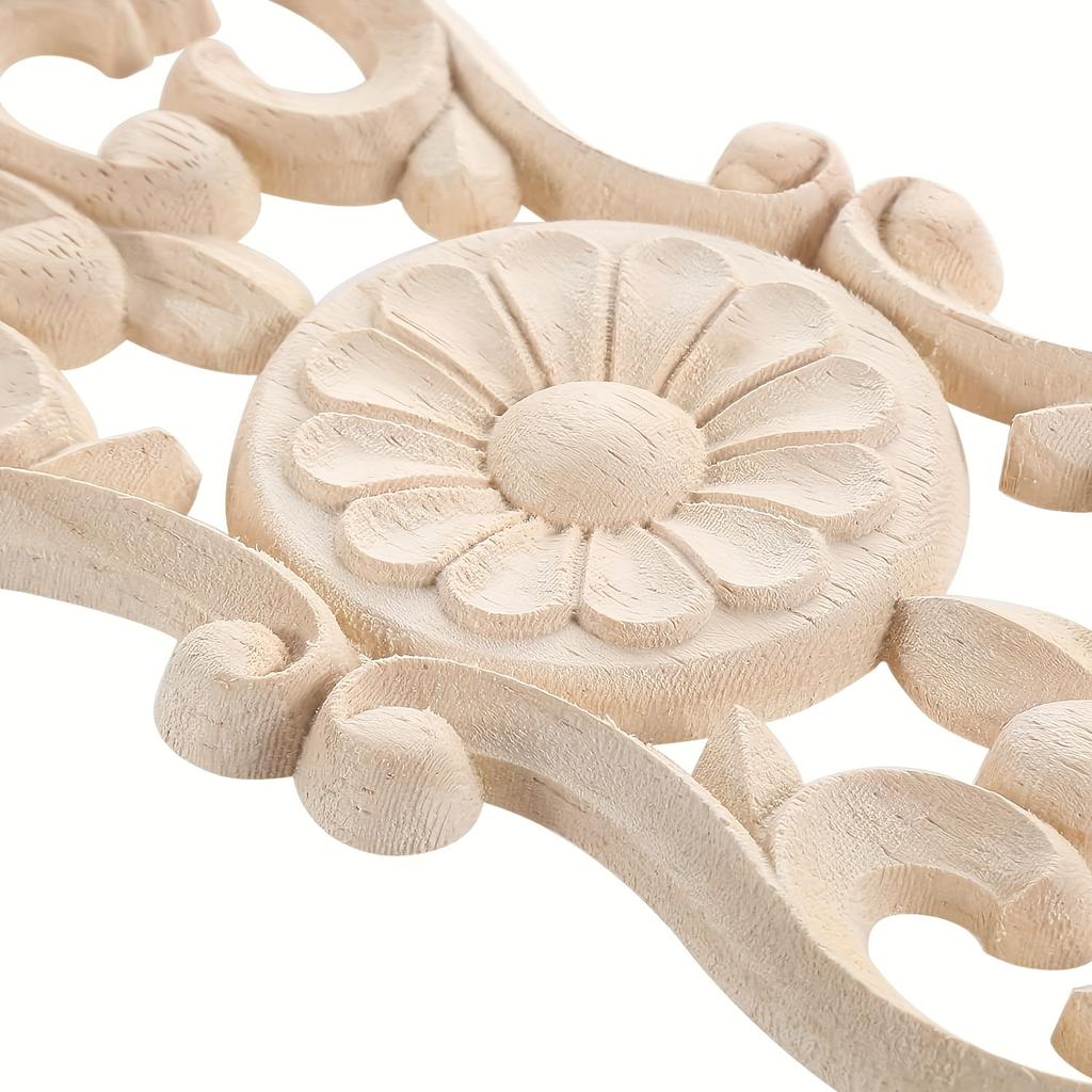 2 шт. резные накладки из дерева, неокрашенные декоративные аппликации, длинные наклейки с резьбой по мебели для шкафа, зеркала, комода, настенного шкафа, шкафа, мебели для кровати