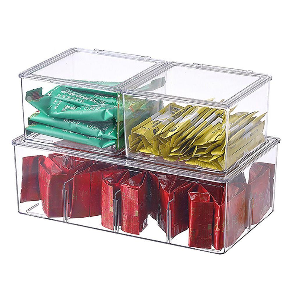 Складная пластиковая коробка для хранения чайных пакетиков прозрачная с крышкой коробка для чайных пакетиков акриловый органайзер для рабочего стола