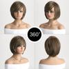 Синтетический короткий прямой парик для женщин, парики с челкой, натуральный смешанный коричневый парик, термостойкое волокно для повседневного использования