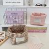 Корзина для хранения многофункциональная большой вместимости свежая клетка органайзер стеганый настольный органайзер косметичка