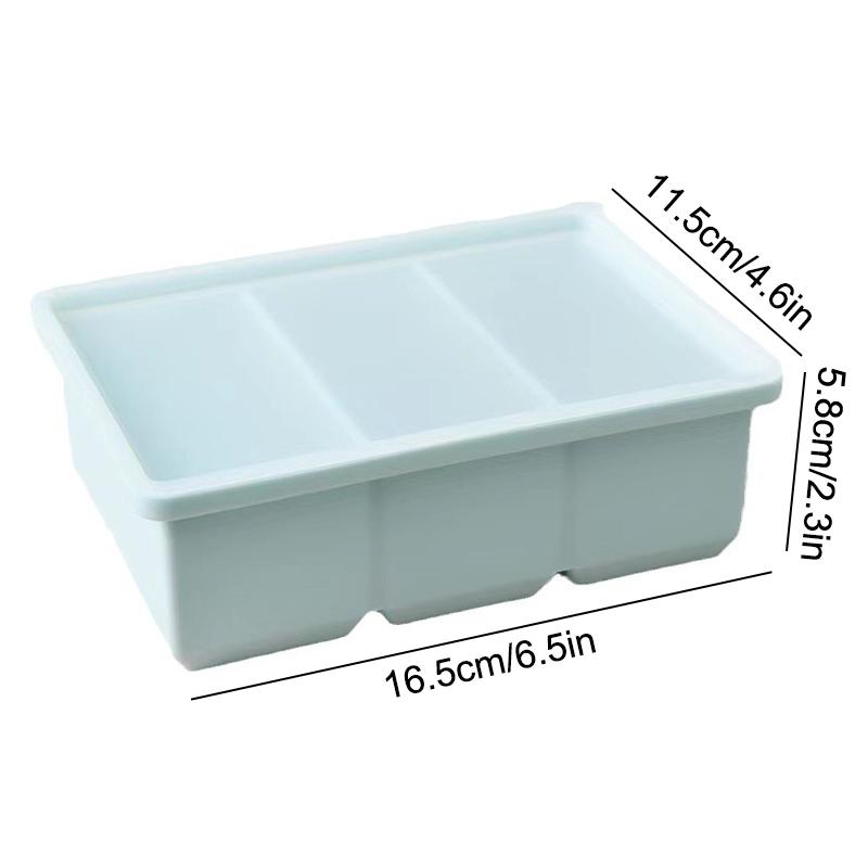 Гигантское хранилище для еды, соуса, с крышкой, силиконовые поддоны для заморозки, очень большой суповой лед, 3 кубика, формы для заморозки продуктов
