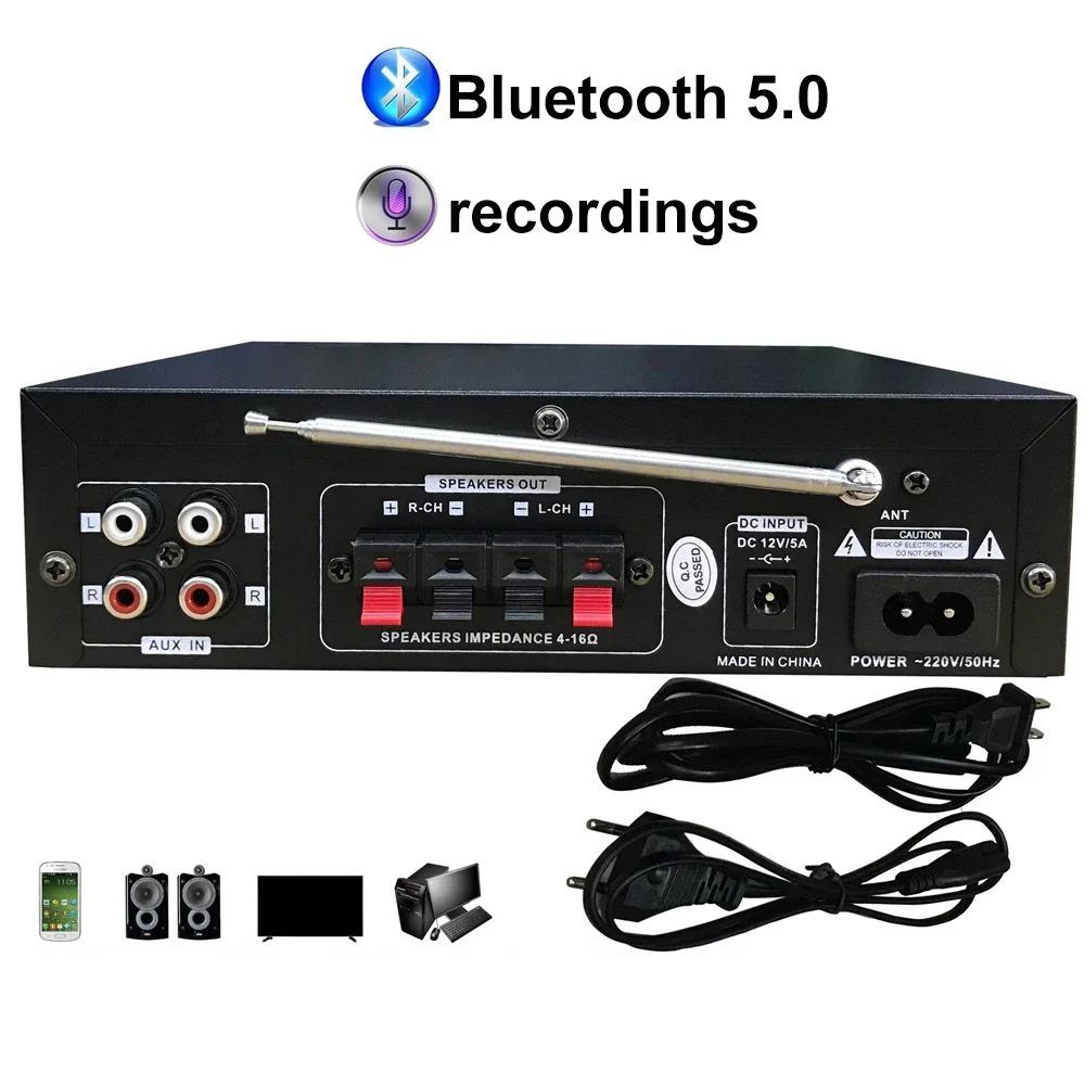 Мини Аудиоусилитель BT-309A-B 35Вт x 2 / Bluetooth USB SD FM AUX Микрофонный вход с эхо / DC12В / AC220В Усилитель мощности