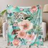 1 шт. Уютный флисовый плед с леопардовым и цветочным принтом, легкий, мягкий, всесезонное покрывало для дивана, кемпинга, путешествий
