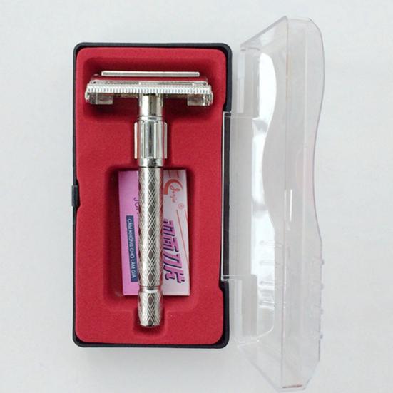 Razor with Long Handle Manual Double Edge Men Facial Razor for Daily