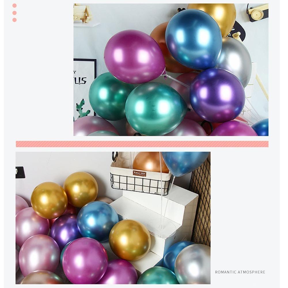 50PCS Thicker Material Thicker Balloons Metal Color Finish Party Balloons Baby Shower