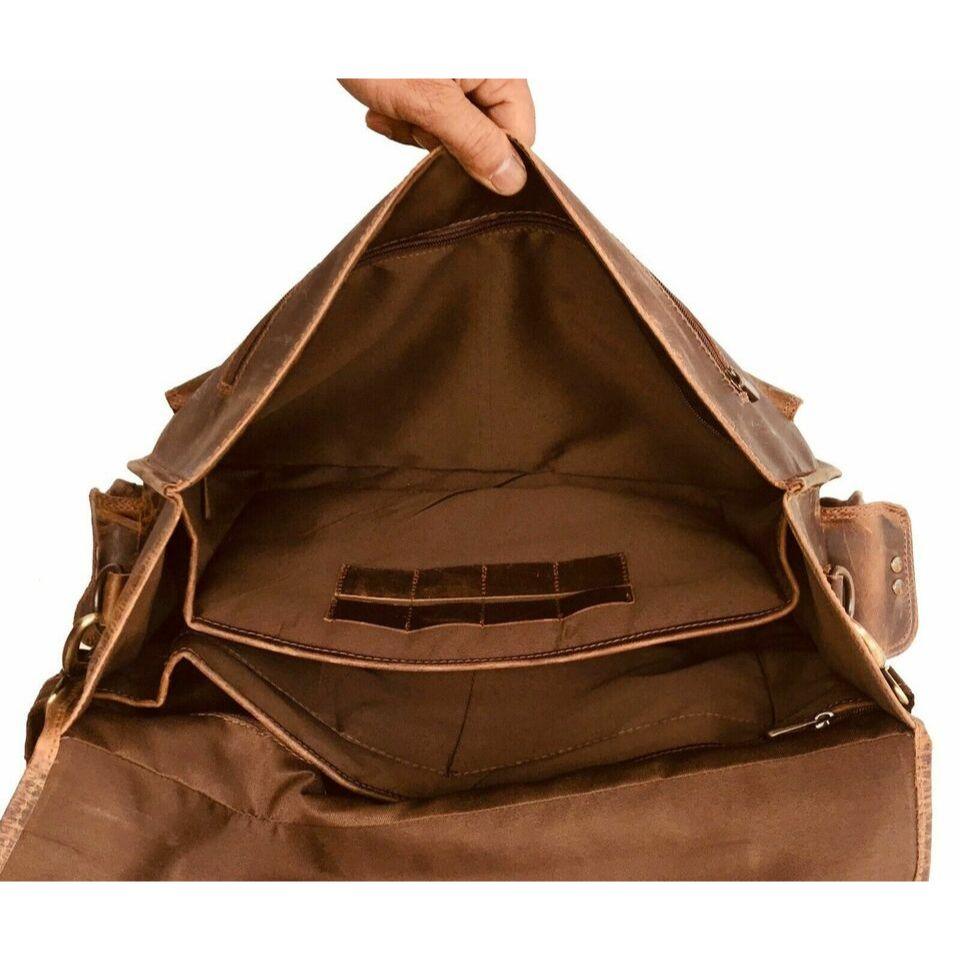 Сумка для ноутбука ручной работы в стиле ретро из кожи буйвола, офисная сумка-портфель