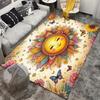 Smiling Sunflower Rug for Bright Living Spaces Floral Area Rugs | Happy Home Decor Ideas Anti slip carpet can be machine washed