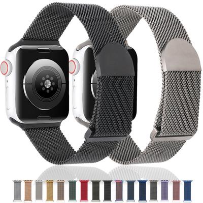 Миланский ремешок для Apple Watch Band Ultra 8 7 6 SE 5 4 3, металлический браслет Correa 49 мм, 45, 44, 42 мм, браслет из нержавеющей стали IWatch 41, 40, 38 мм