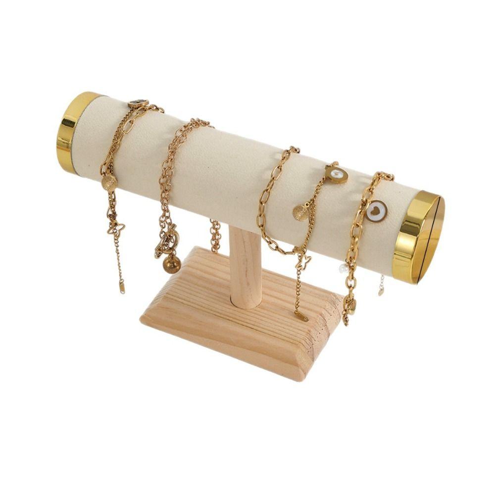 Wooden Bracelet Display Stand T-bar Jewelry Storage Stand Fashion Jewelry Rack Holder Home Decor