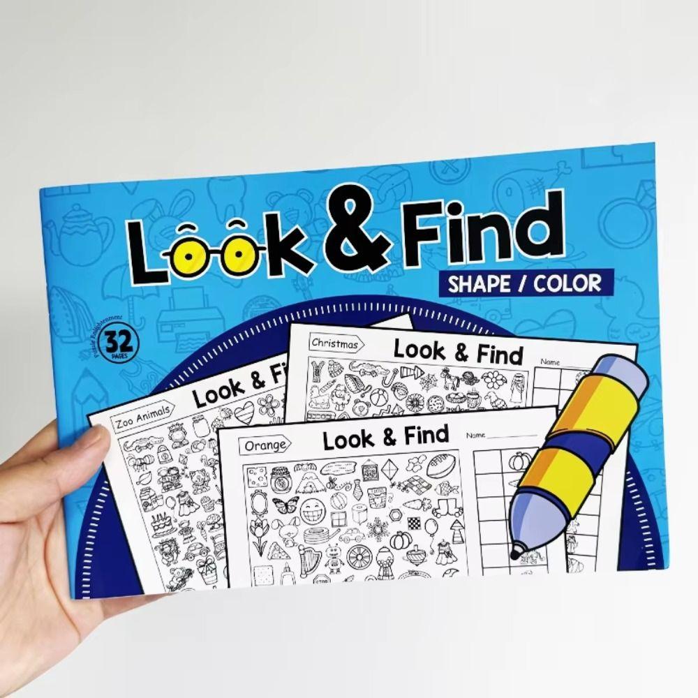 Focus and Attention Fun Coloring Book Handwriting Exercise Look & Find Game Book Kids Toy