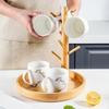Подставка для кофейных чашек Дерево для кружек Декоративный поднос-стойка для гостиной офиса