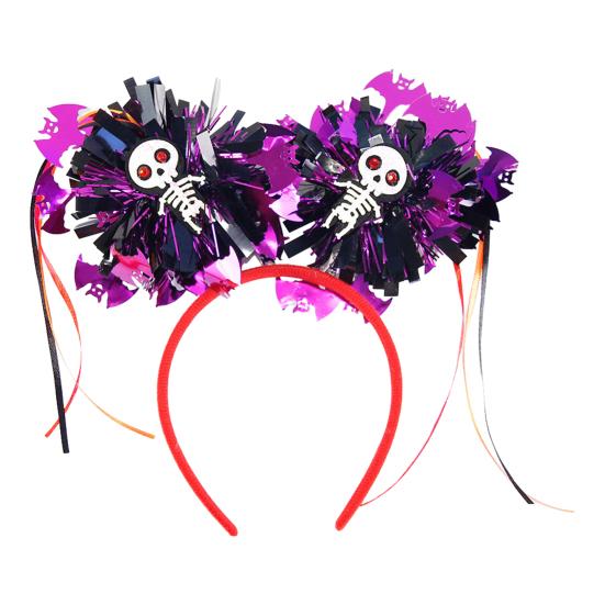 Halloween Headband Pumpkin Spider Tassel Women Headpiece Spooky Skeleton Ribbon Headwear Cosplay Accessory Party Supplies
