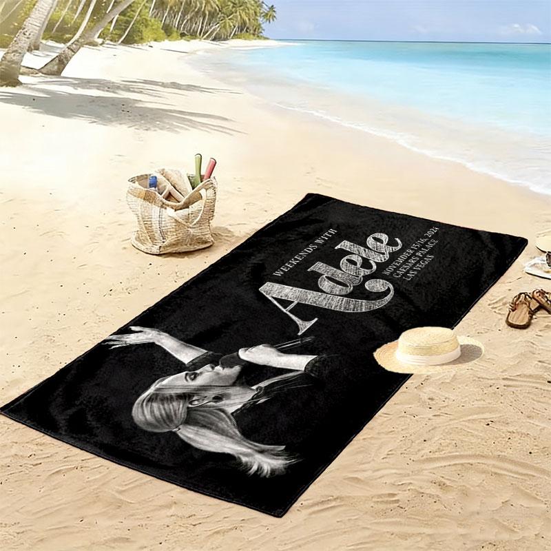 Adele Print Beach Towel, Large Soft Quick Dry Towel for Beach Camping Swimming