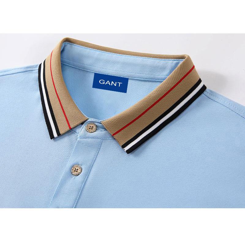 Gant Лето 2025 года, новая вышитая деловая повседневная рубашка поло с лацканами, удобная новая рубашка поло для пары