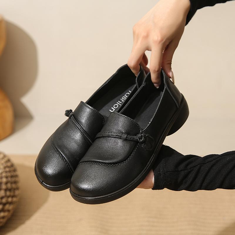 Мягкая подошва, мягкие туфли для мам, элегантные женские туфли больших размеров, дышащие и удобные летом, плоская подошва и не вызывают усталости, однопедальный грех