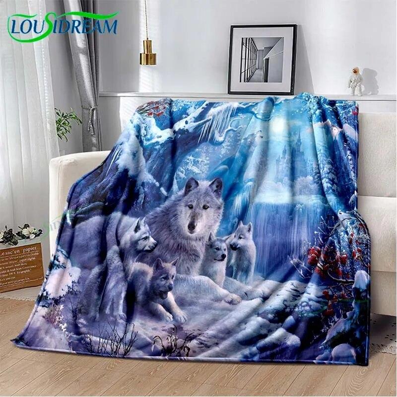 Wolf Throw Blanket Kids Game Sofa Blanket Adults and Children Blanket Blanket for Bed Picnic Blanket Blankets for Beds