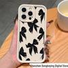 Модный черный чехол для телефона с бантом для iPhone 11-16 Pro Max