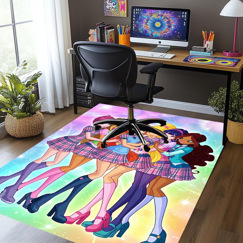 Winx Club Printed Carpet,Rug,for Office Chair Living Room Bedroom Kitchen Room Decor Gifts.
