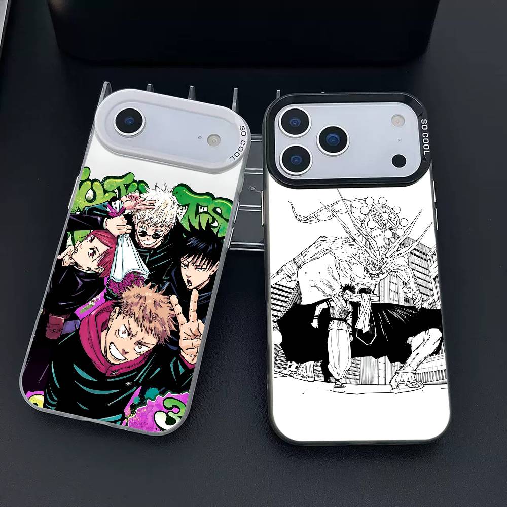 Чехол для телефона J-jujutsu kaisen для iPhone 17 17Air 16 15 14 13 12 11 Pro Max Plus Цветной Серебристый