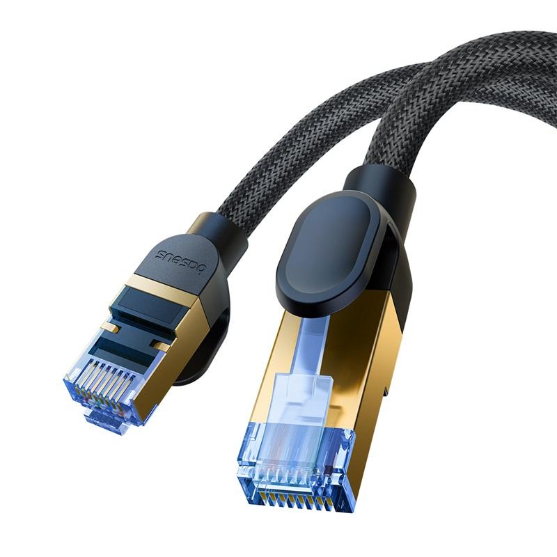 Baseus 8m Cat.7 Ethernet Cable, 10Gbps, Braided Black, High-Performance RJ45 Network Cord