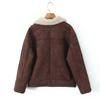 Lambswool Asymmetrical Single-Breasted Jacket - Casual Loose Fit for Autumn/Winter