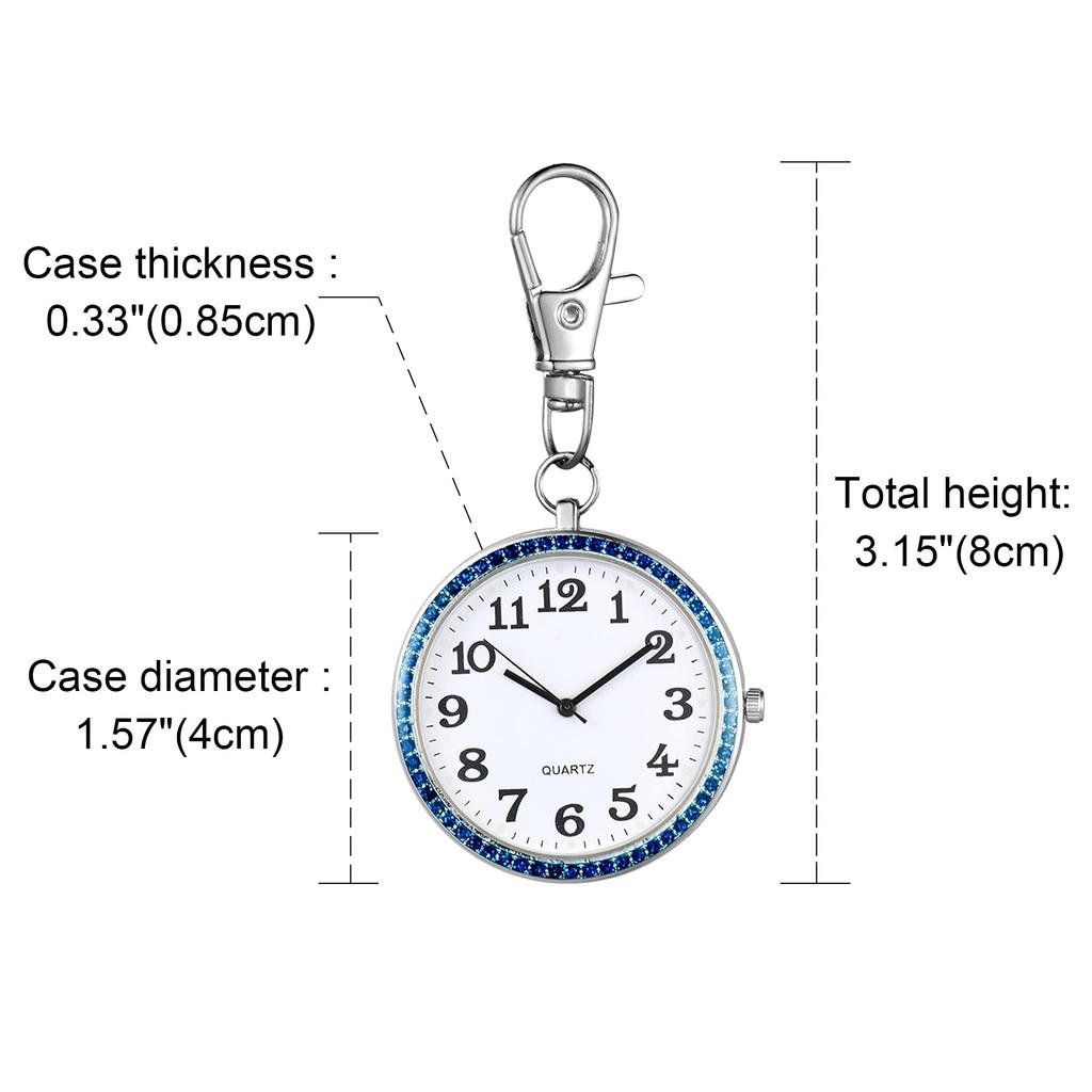 Часы-карабин Lancardo, карманные часы с брелоком, аналоговые карманные часы с бриллиантами, удобные для повседневной жизни, скалолазания, поездок на работу, Рождества