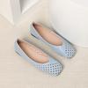 Fashion Spring Summer Hollow Out Slip On Loafers Women Square Toe Breathable Flats 35-44 Big Size Soft Bottom Cutout Moccasins Women