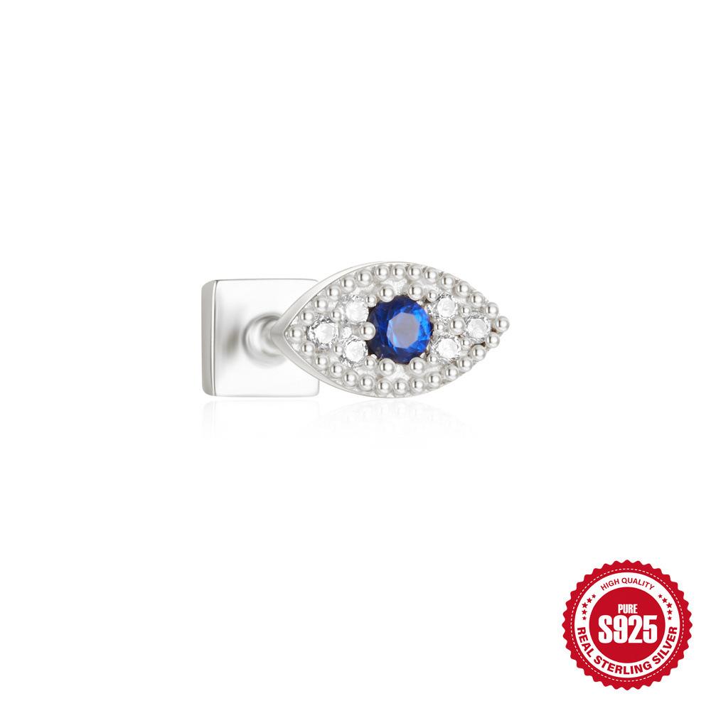 Серьги-пирсинг из стерлингового серебра S925, спиральные, для хряща, 16G, с цветком «кошачий глаз», бриллиантовой короной, двойные, двухсторонние, можно носить в несколько рядов