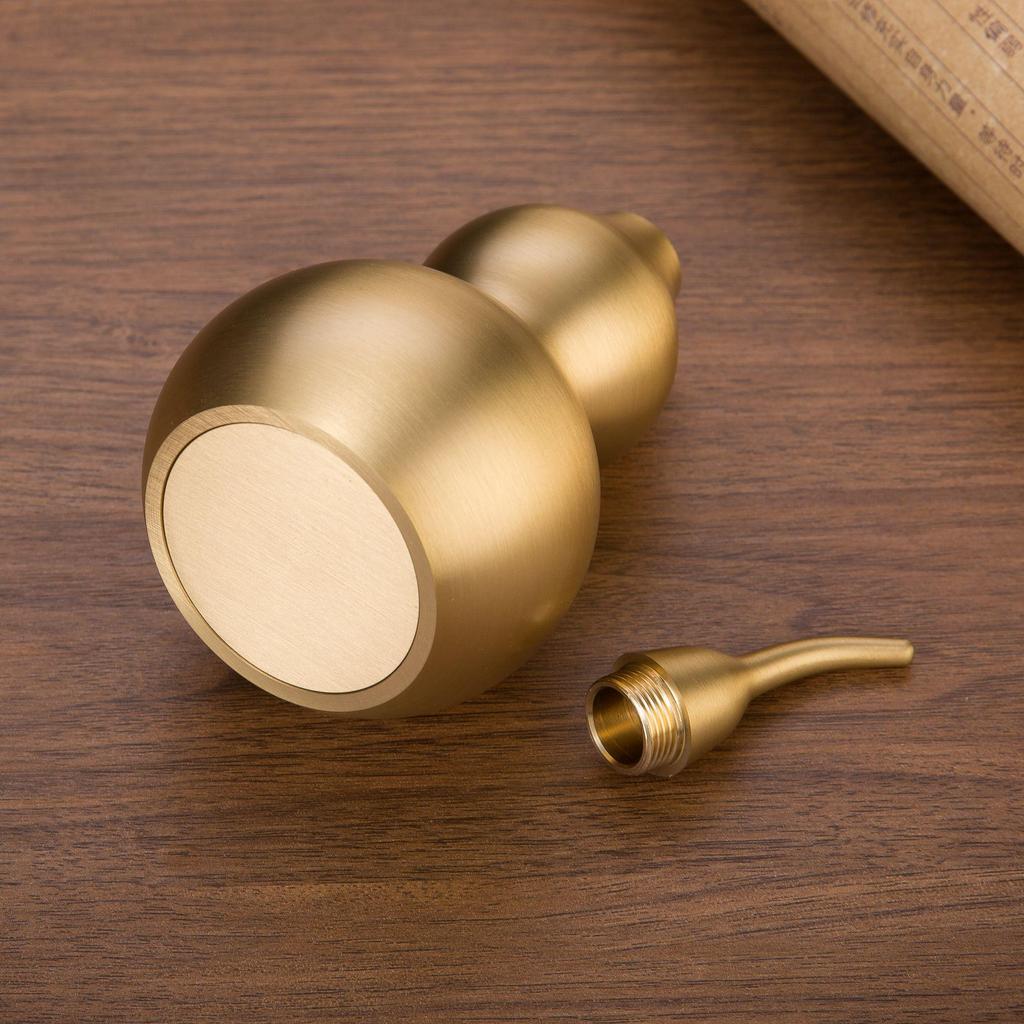 Exquisite Brushed Brass Gourd Pendant - Home Entrance Ornament & Housewarming Gift
