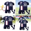 Комплект домашней формы ПСЖ Месси 30 Мбаппе 7 Неймар 10 Полиэстер Футбольная форма