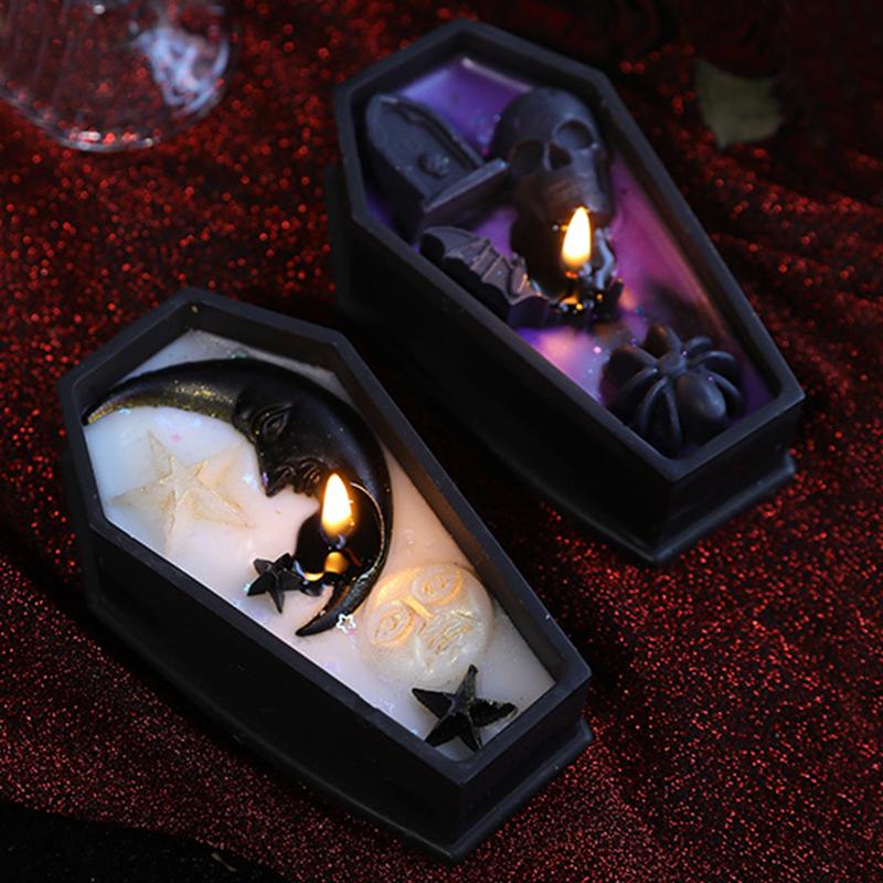 1PC Soybean Wax Blend Horror Gifts Aromatherapy Candles Party Black Table Decoration Skull Candle Halloween 3 Styles