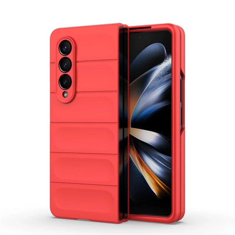Для Samsung Galaxy Z Fold4 3 5 5g задняя крышка телефона чехол мягкий жидкий силикон против падения ударопрочный защитный чехол Funda Coque