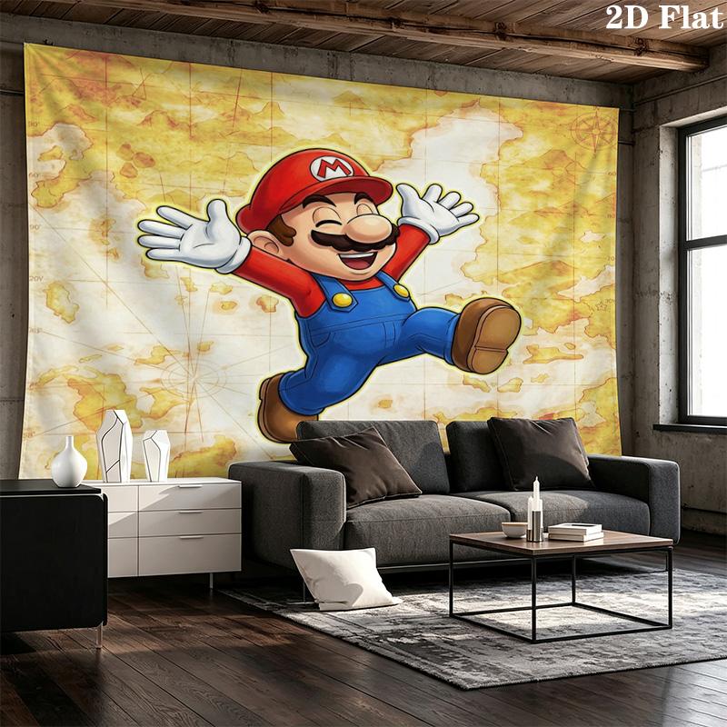 Super Mario Wall Tapestry Aesthetic Wall Hanging Printed Fabric Blanket Decorative Tapestries For Bedroom Living Room Home Decor