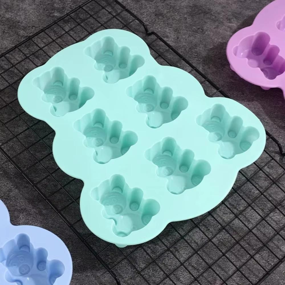 3D Милый Медведь Форма для Торта Силиконовая Термостойкая Кухонные Принадлежности для Мастики 7 Отверстий Форма для Кубиков Льда Кекс Топпер Декорирование
