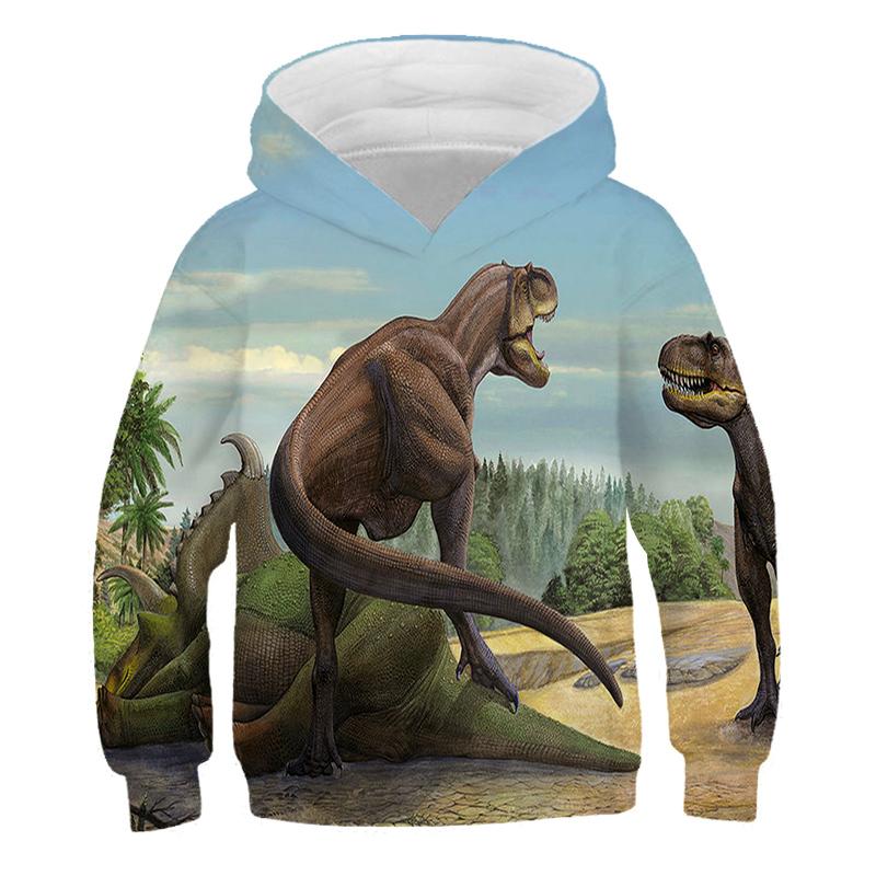 Hoodies Jurassic Park 3D Print Animal Dinosaurs Sweatshirts Boys Girls Children Hooded Pullovers Fashion Kids Tracksuit Clothing